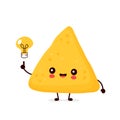 Cute happy funny nachos with light bulb