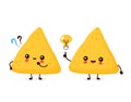 Cute happy funny nachos with question mark