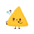 Cute happy funny nachos with question mark