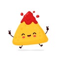 Cute happy funny nachos. Vector