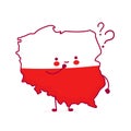 Cute Poland map character with question mark Royalty Free Stock Photo