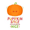 Cute happy funny pumpkin card