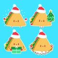 Cute happy funny sandwich christmas set