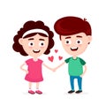 Cute happy funny smiling boy and girl in love Royalty Free Stock Photo