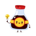 Cute happy funny soy sauce bottle