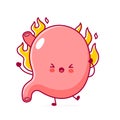 Cute happy funny stomach organ burn