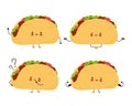 Cute happy funny taco set collection
