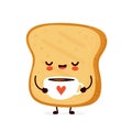 Cute happy funny toast drink coffee