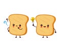 Cute happy funny toast with question mark