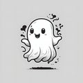 A cute happy ghost generated by ai
