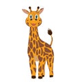 Cute happy giraffe, cartoon character.
