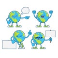 Cute happy globe planet earth cartoons