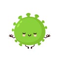 Cute happy good probiotic bacteria meditate