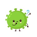 Cute happy probiotic bacteria with question mark Royalty Free Stock Photo