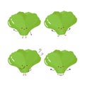 Cute happy green leaf salad character Royalty Free Stock Photo