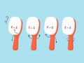 Cute happy human toothbrush character set Royalty Free Stock Photo