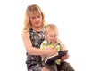 Cute happy kid reading a book Royalty Free Stock Photo