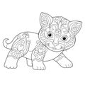Happy kitten coloring page