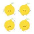 Cute happy lemon fruit set.