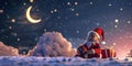 cute and happy looking Christmas elf winter banner Royalty Free Stock Photo