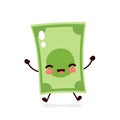 Cute happy money banknote jump