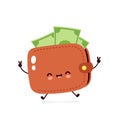 Cute happy money banknote wallet