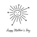 Cute Happy Mother's Day card for mom gift to send by email and social media in hand drawing style.