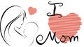 I love mom card sticker copy space illustration