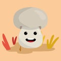 Cute happy mushroom autumn character Vector