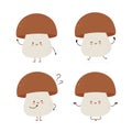 Cute happy mushroom character set collection Royalty Free Stock Photo