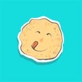 Cute happy Pancake with toungue sticker fashion patch badge