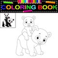 Cute happy panda coloring book