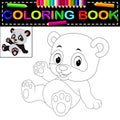 Cute happy panda coloring book