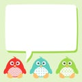 Cute Happy Patterned Penguins Speech Bubble