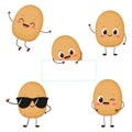Cute happy potato character set