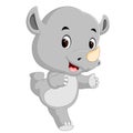 Cute happy rhino cartoon Royalty Free Stock Photo