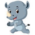 Cute happy rhino cartoon Royalty Free Stock Photo