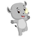 Cute happy rhino cartoon Royalty Free Stock Photo