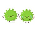 Cute happy and sad cry good probiotic bacteria Royalty Free Stock Photo