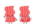 Cute happy and sad funny bacon Royalty Free Stock Photo