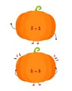 Cute happy and sad funny pumpkin