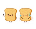 Cute happy and sad funny toast