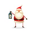 Cute happy Santa Claus with lantern vector illustration Royalty Free Stock Photo