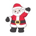 Cute happy Santa Claus waving cartoon illustration. Father Christmas, Kris Kringle, Saint Nick. Winter Christmas theme Royalty Free Stock Photo