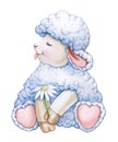 Cute happy sheep cartoon.