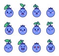Cute happy smile funny blueberry