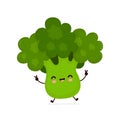 Cute happy smiling broccoli vegetable