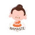 Cute happy smiling Buddha meditate in lotus pose Royalty Free Stock Photo