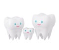 Cute happy smiling family of teeth. Clear tooth concept. Brushing teeth. Dental kids care Royalty Free Stock Photo