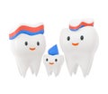 Cute happy smiling family of teeth Royalty Free Stock Photo